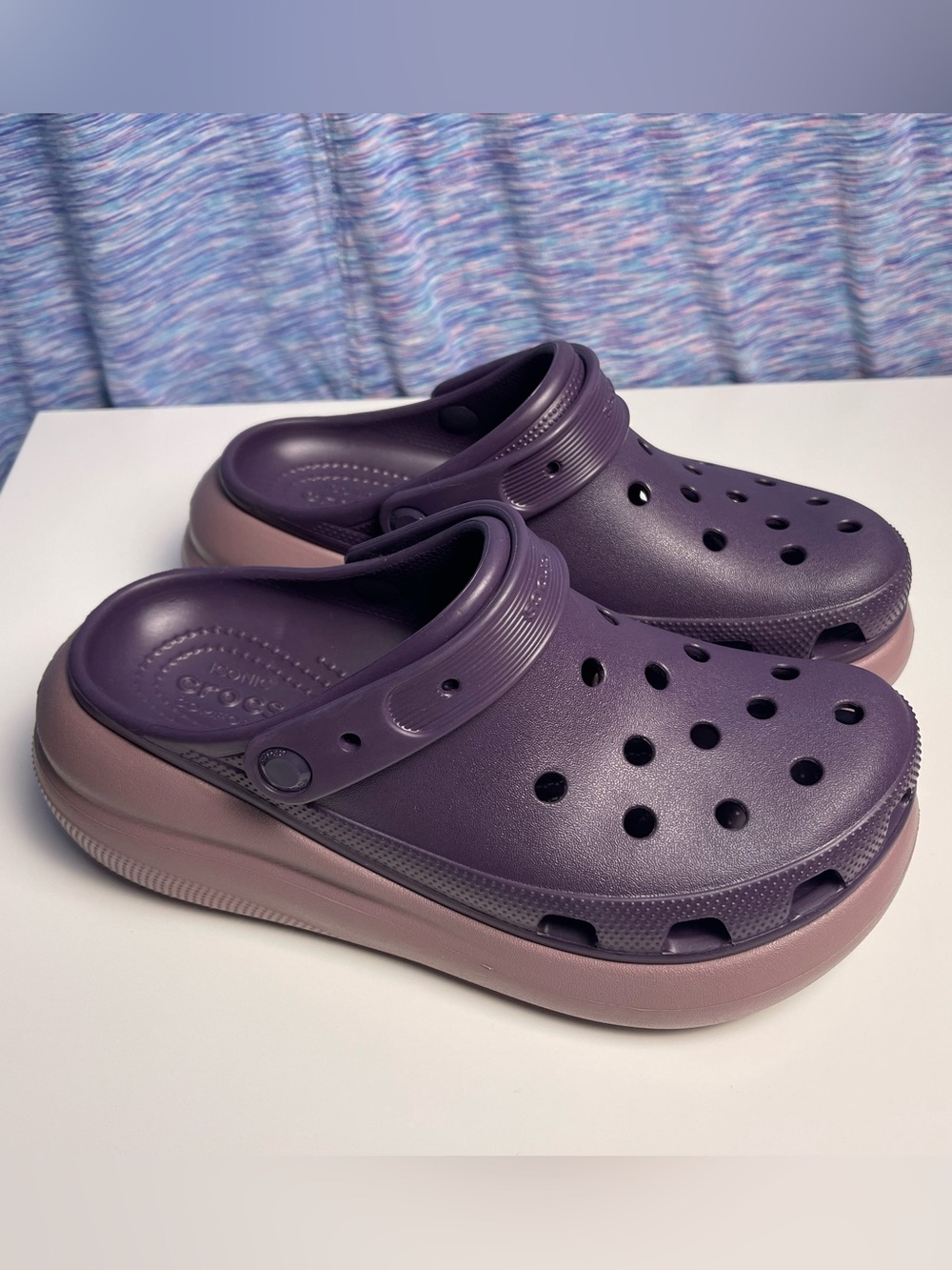 Crocs Crush Dark Iris Women's Platform Unisex Sandal Size 9